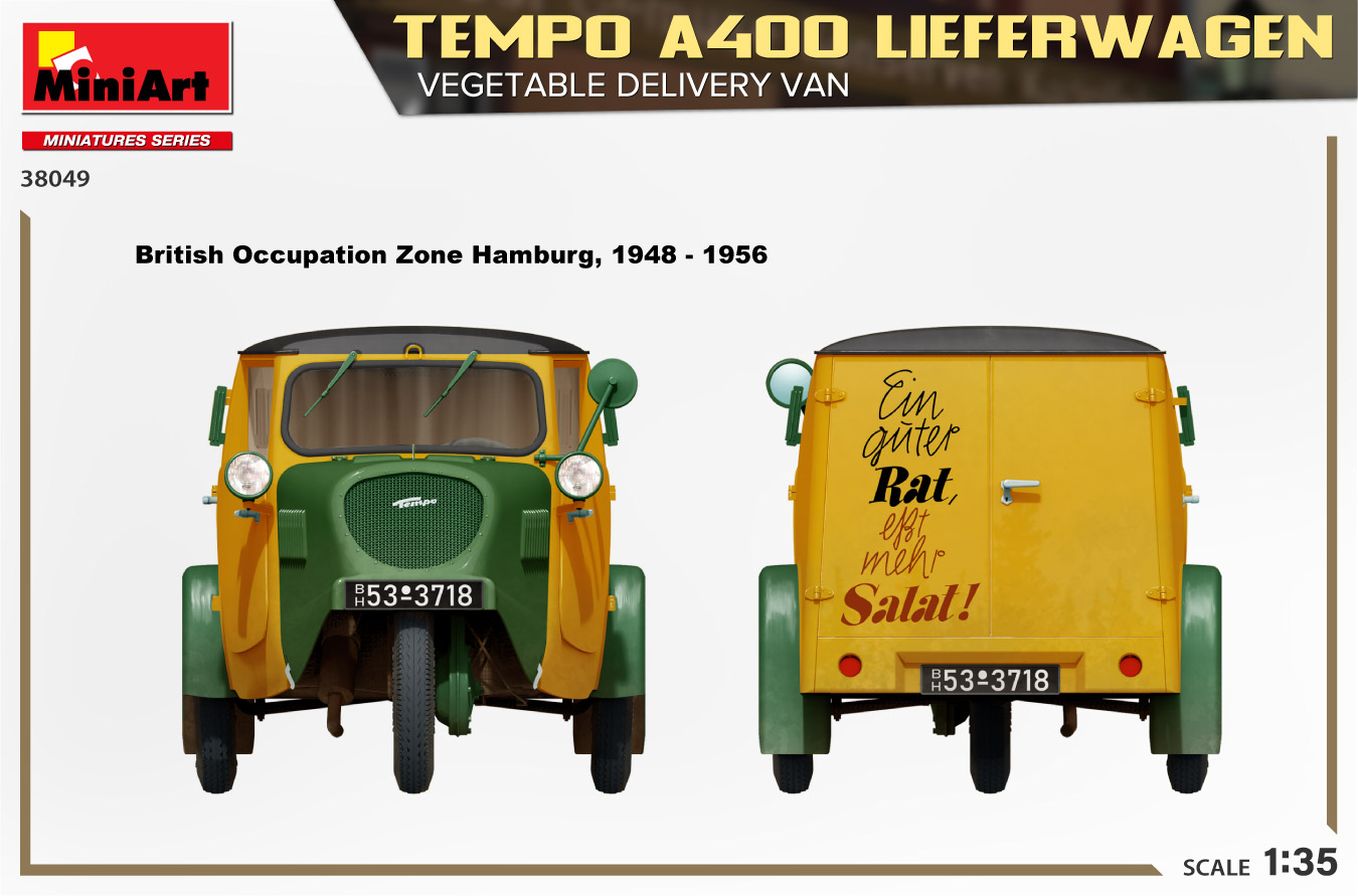 CAMIONNETTE TEMPO A400, LIVRAISON DE LEGUMES